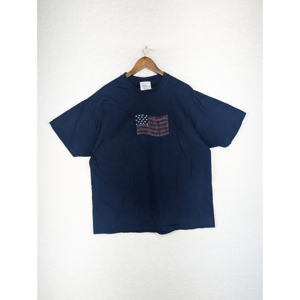 Vintage Age MC‎ Sportswear Women's Rhinestones USA Flag Patriotic XL